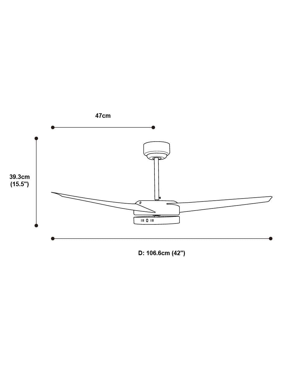 Ventilador de techo con control remoto 3 velocidades 8