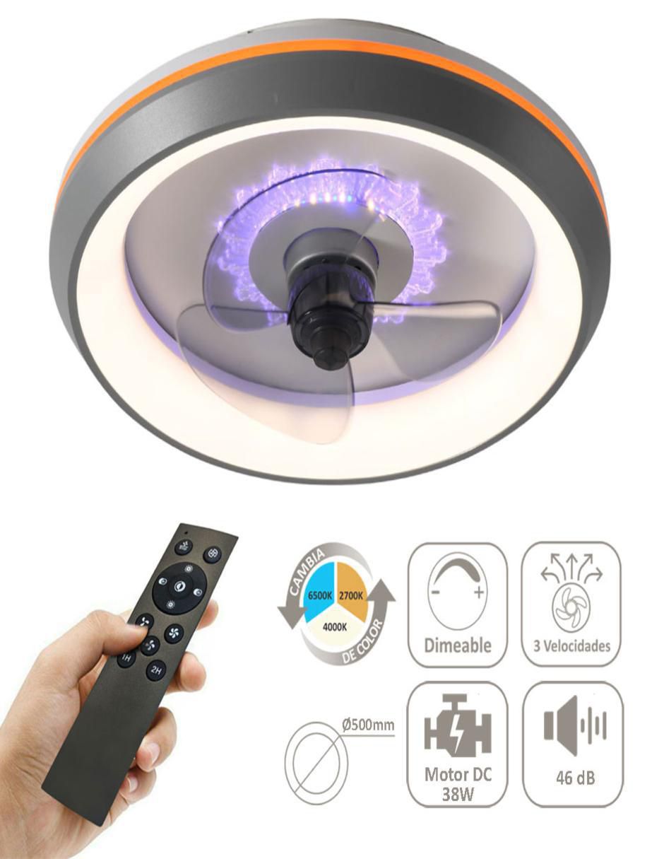 Ventilador de techo con control remoto 3 velocidades 4