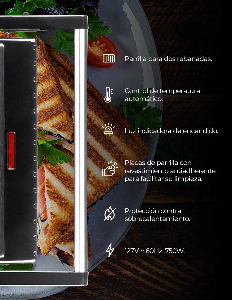 Parrilla eléctrica DHG-2673 de acero inoxidable 6