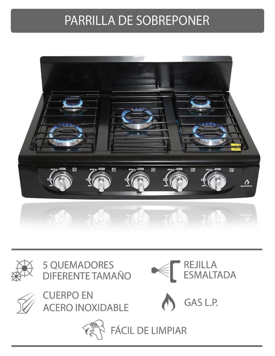 Parrilla 5Q TITAN BLACK de acero 3