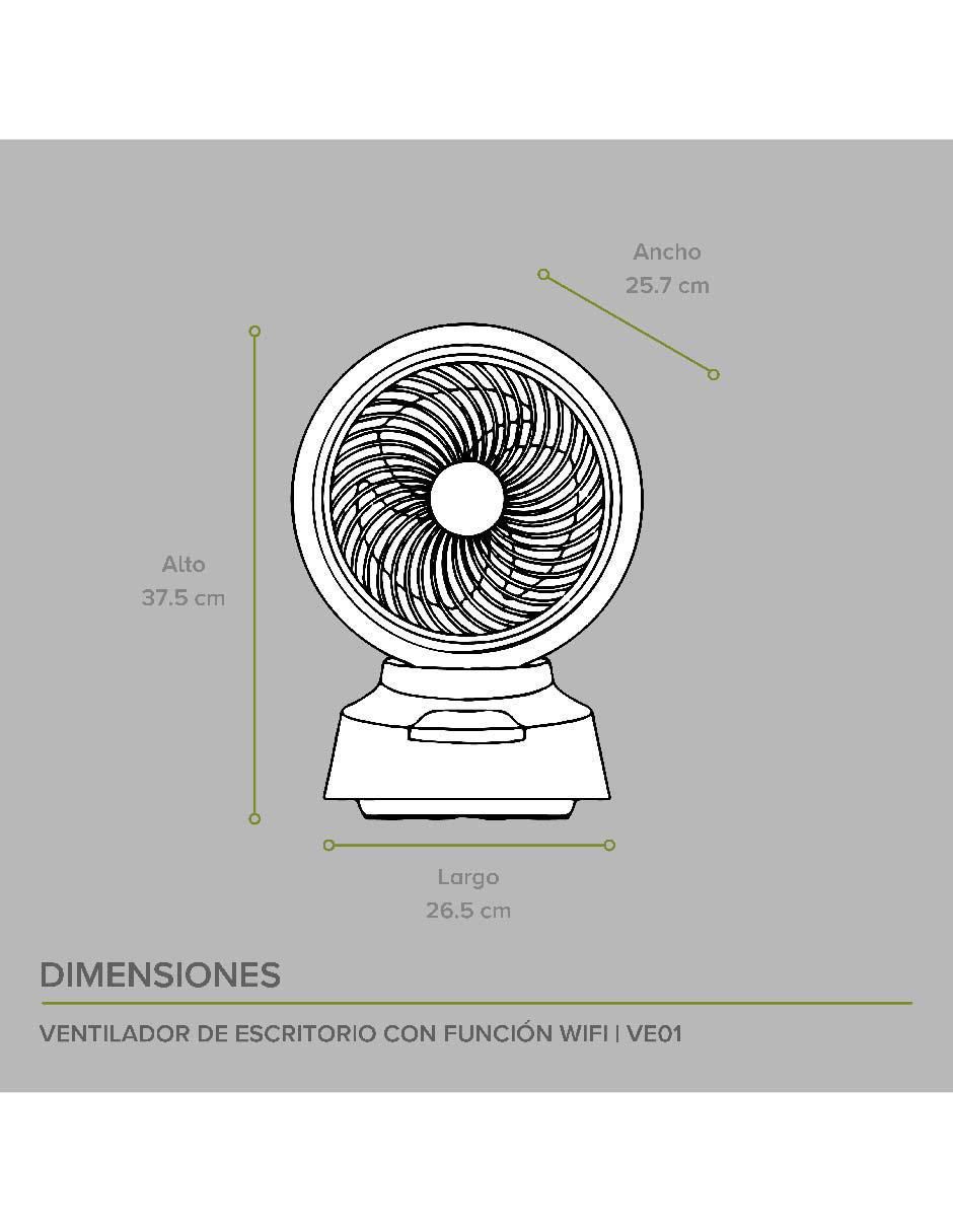 Ventilador de escritorio con control remoto 3 velocidades 8