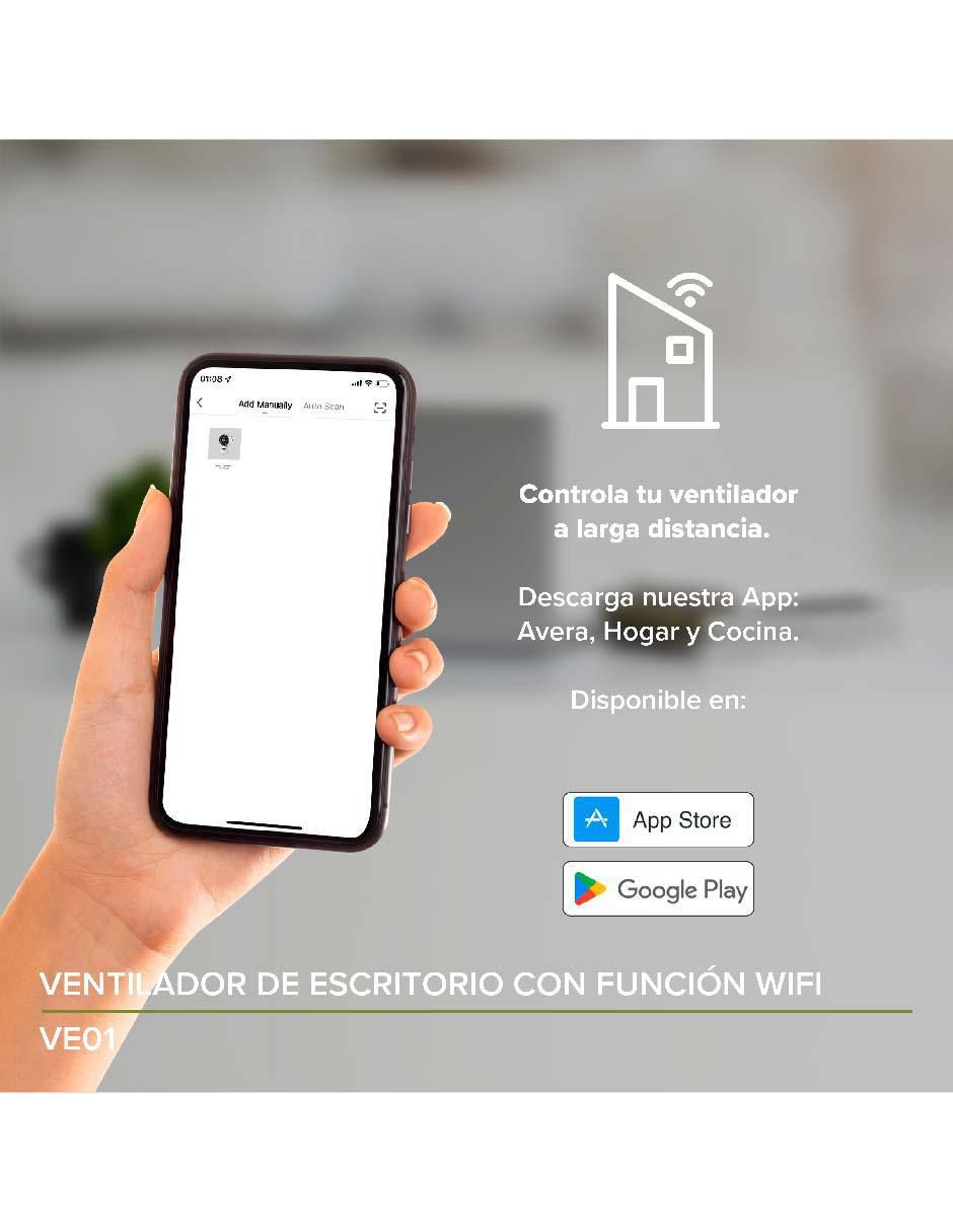 Ventilador de escritorio con control remoto 3 velocidades 5