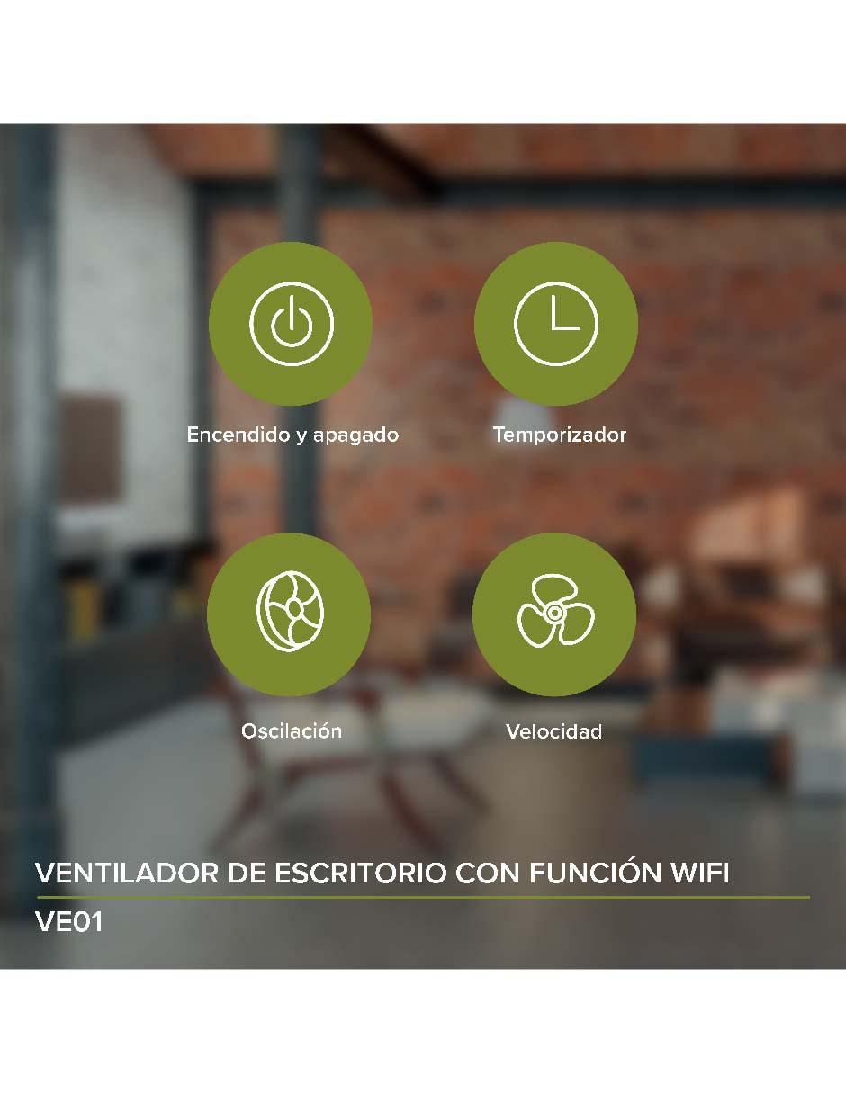 Ventilador de escritorio con control remoto 3 velocidades 6