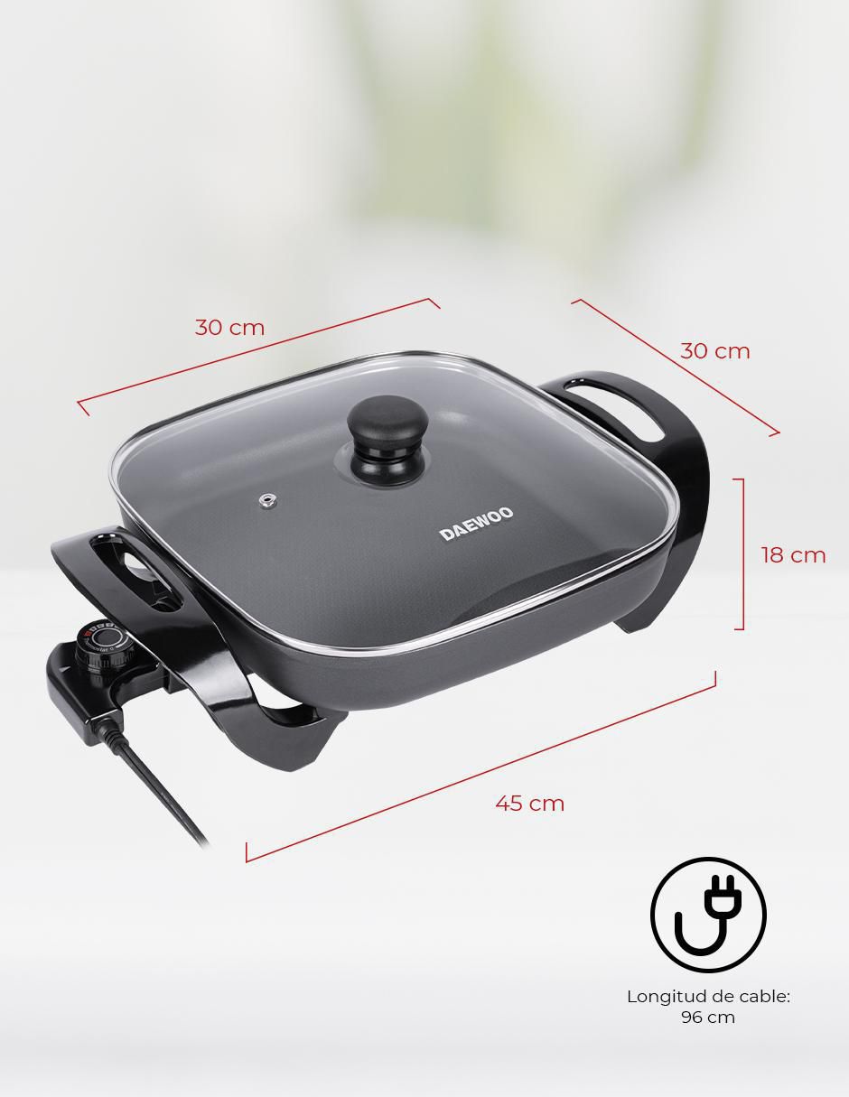 Sartén eléctrico con tapa de metal 8