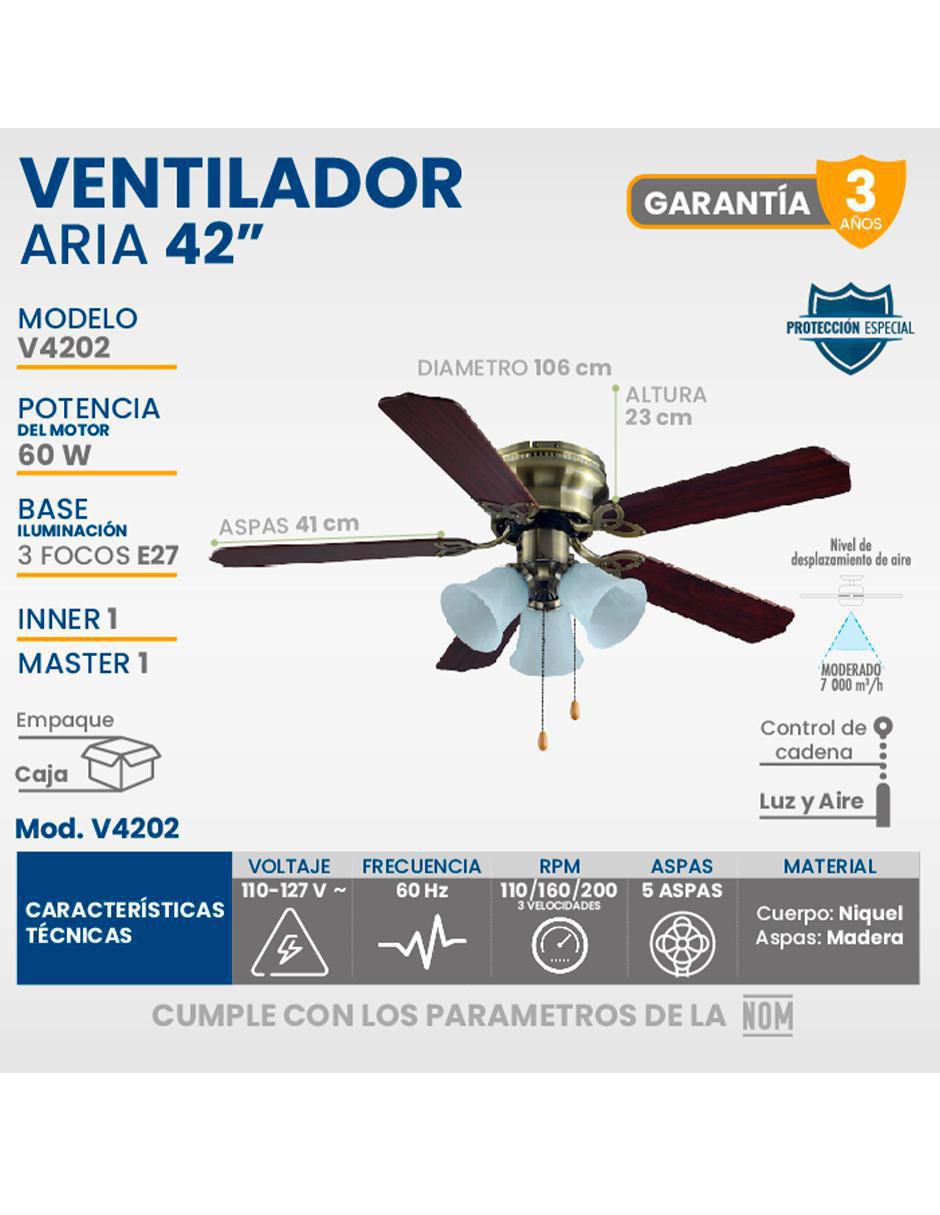 Ventilador de techo 3 velocidades 4