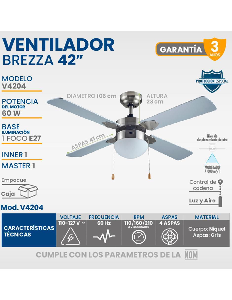 Ventilador de techo 3 velocidades 4