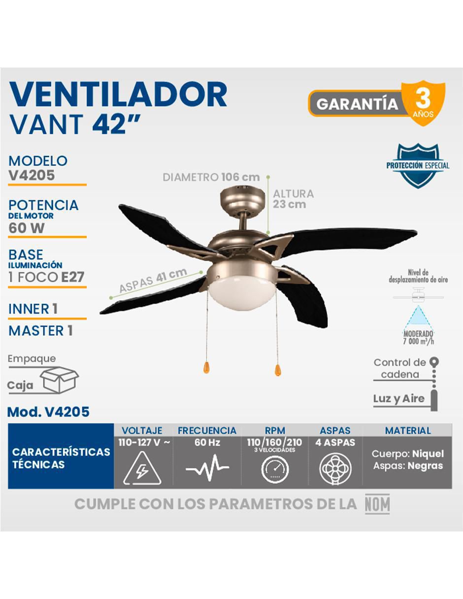 Ventilador de techo 3 velocidades 4