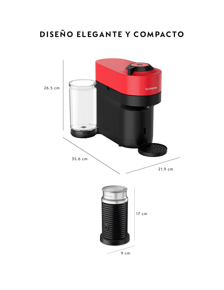 Combo cafetera de cápsulas + aeroccino Nespresso Vertuo Pop A3KGCV6-USRE-NE