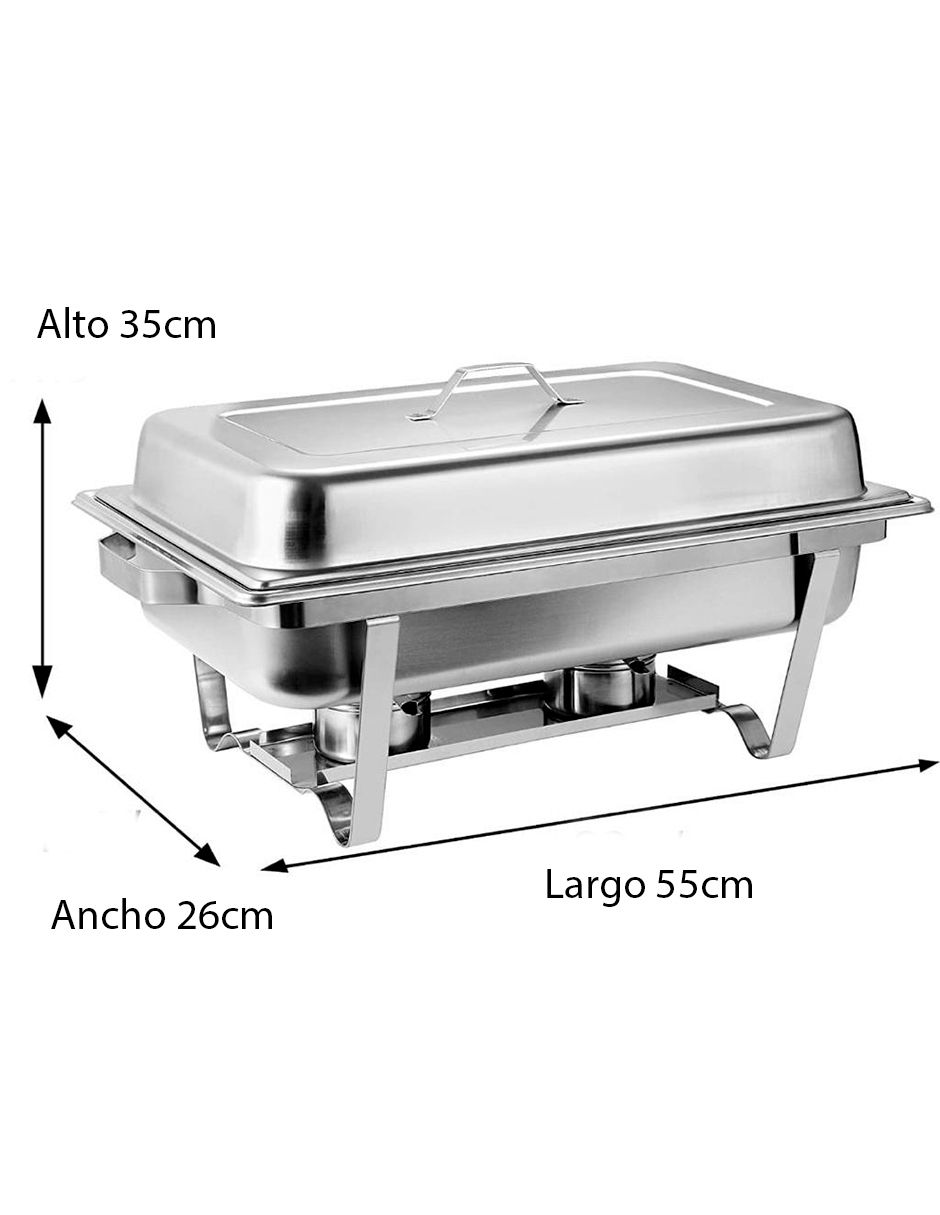 Chafer bufetera de acero inoxidable 3 compartimento 3