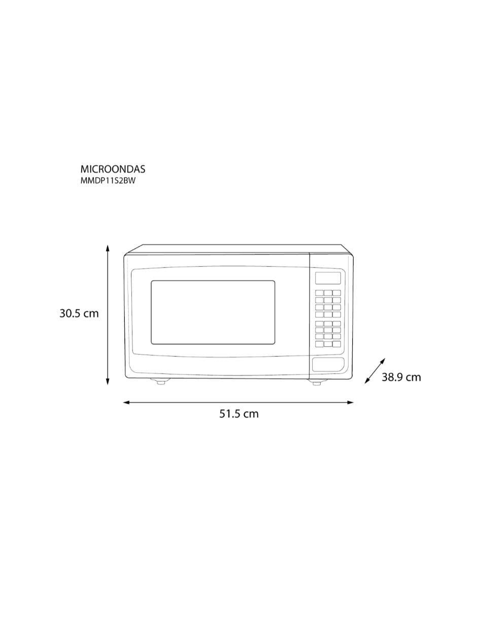 Horno de microondas convencional modelo MMDP11S2BW 1.1 pies cúbicos 5
