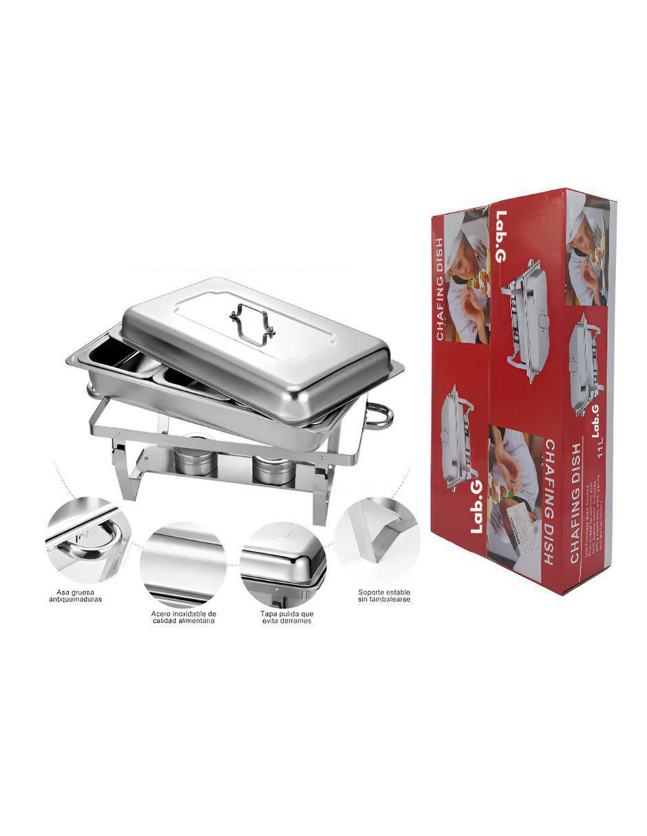 Chafer bufetera de acero inoxidable 3 compartimentos 4