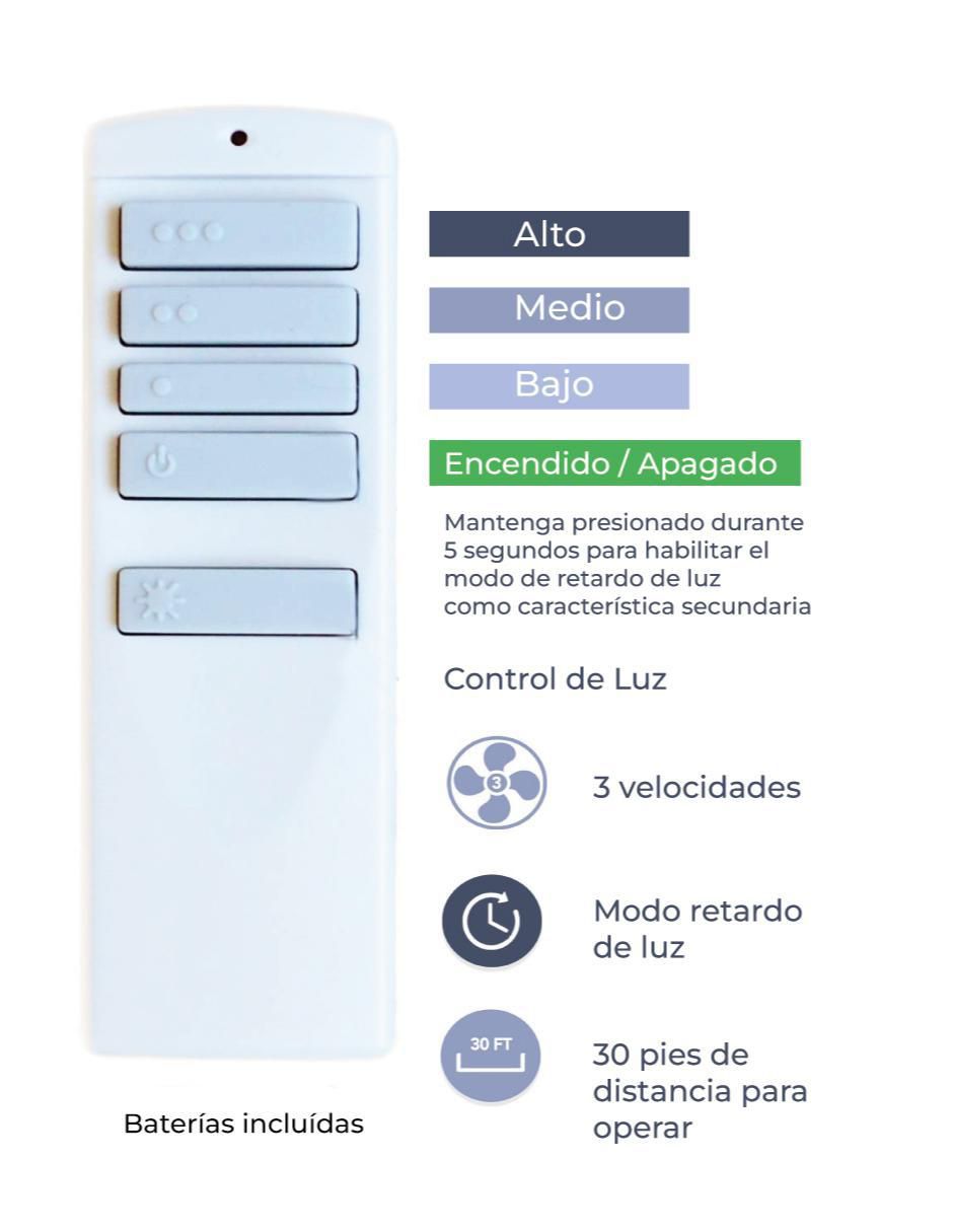 Ventilador de techo con control remoto 3 velocidades 10