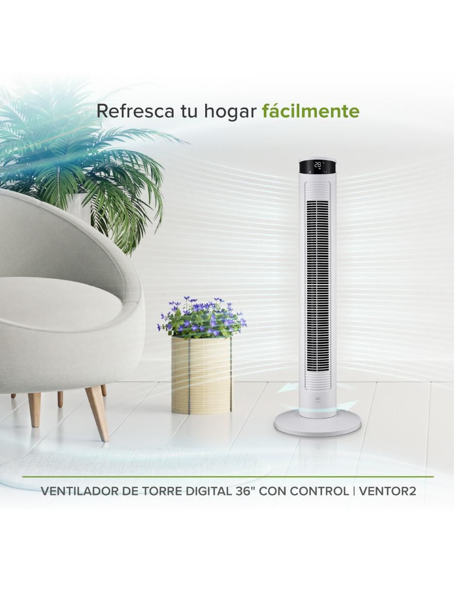 Ventilador de torre con control remoto 3 velocidades 2