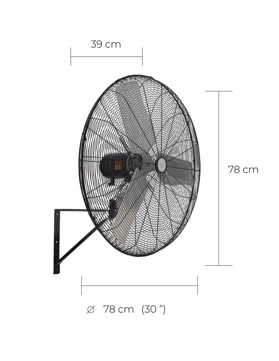 Ventilador de pared con control remoto 3 velocidades 4