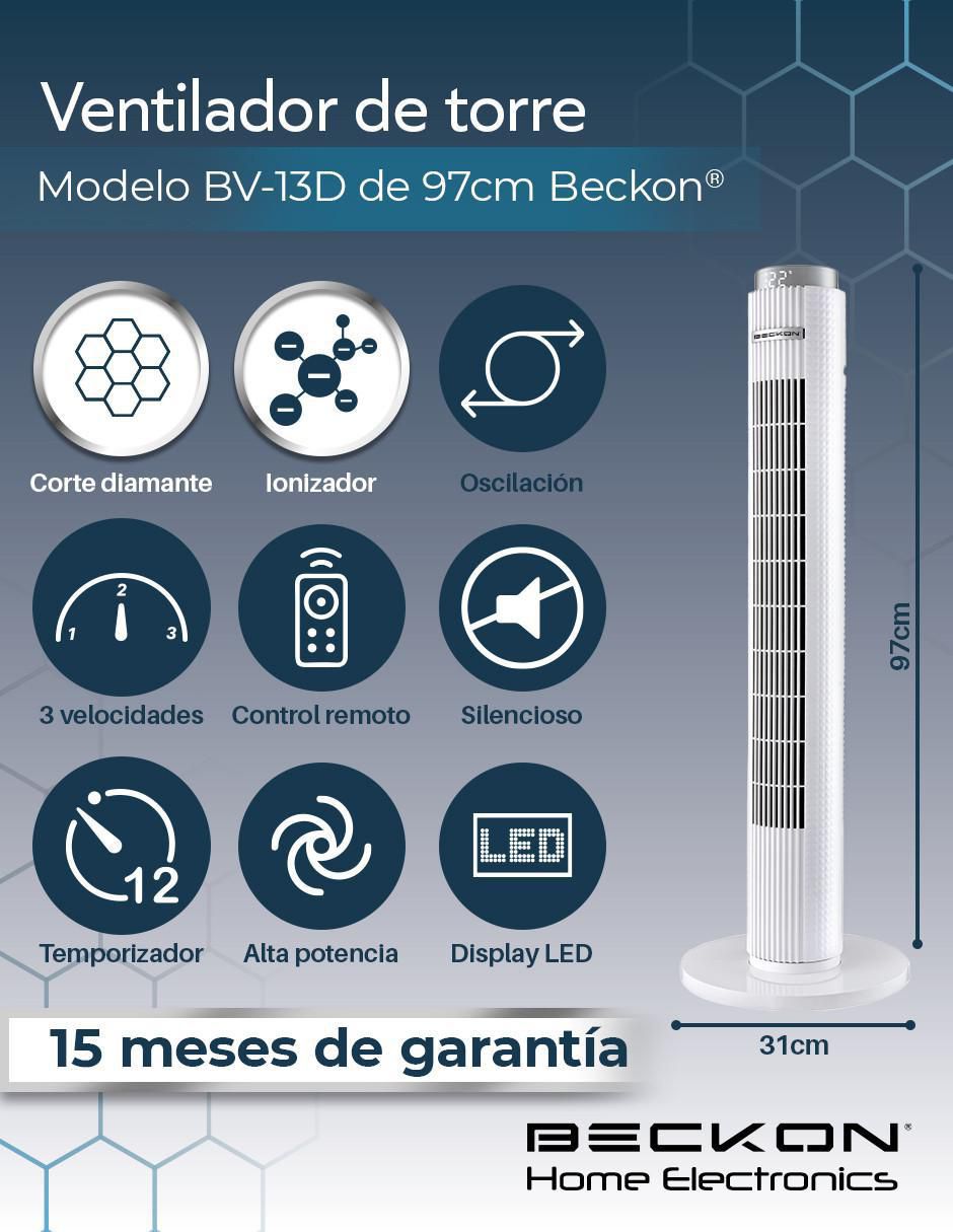 Ventilador de torre con control remoto 3 velocidades 8
