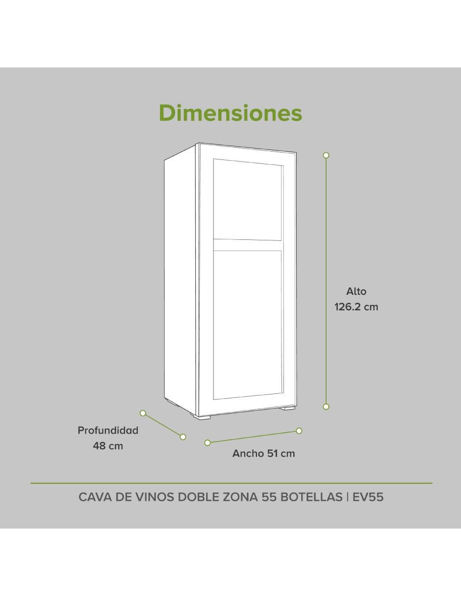 Cava de vinos Ev55 Refrigerador de vino capacidad 55 botellas