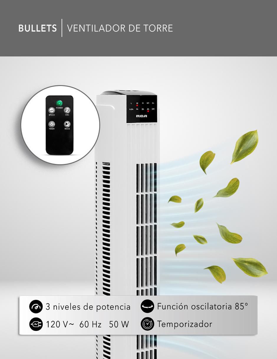 Ventilador de torre con control remoto 3 velocidades 2