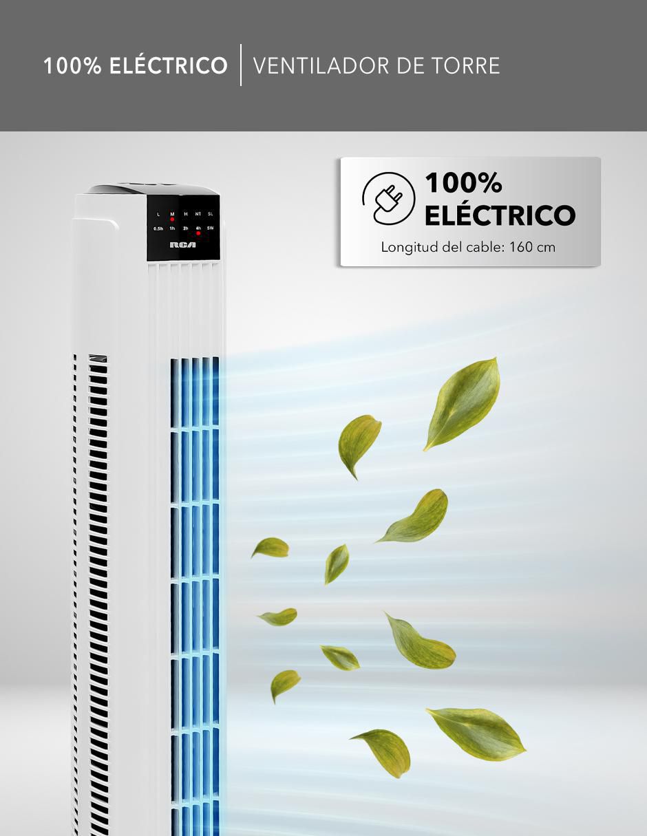 Ventilador de torre con control remoto 3 velocidades 8