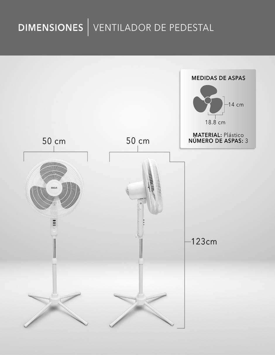 Ventilador de pedestal con control remoto 3 velocidades 9