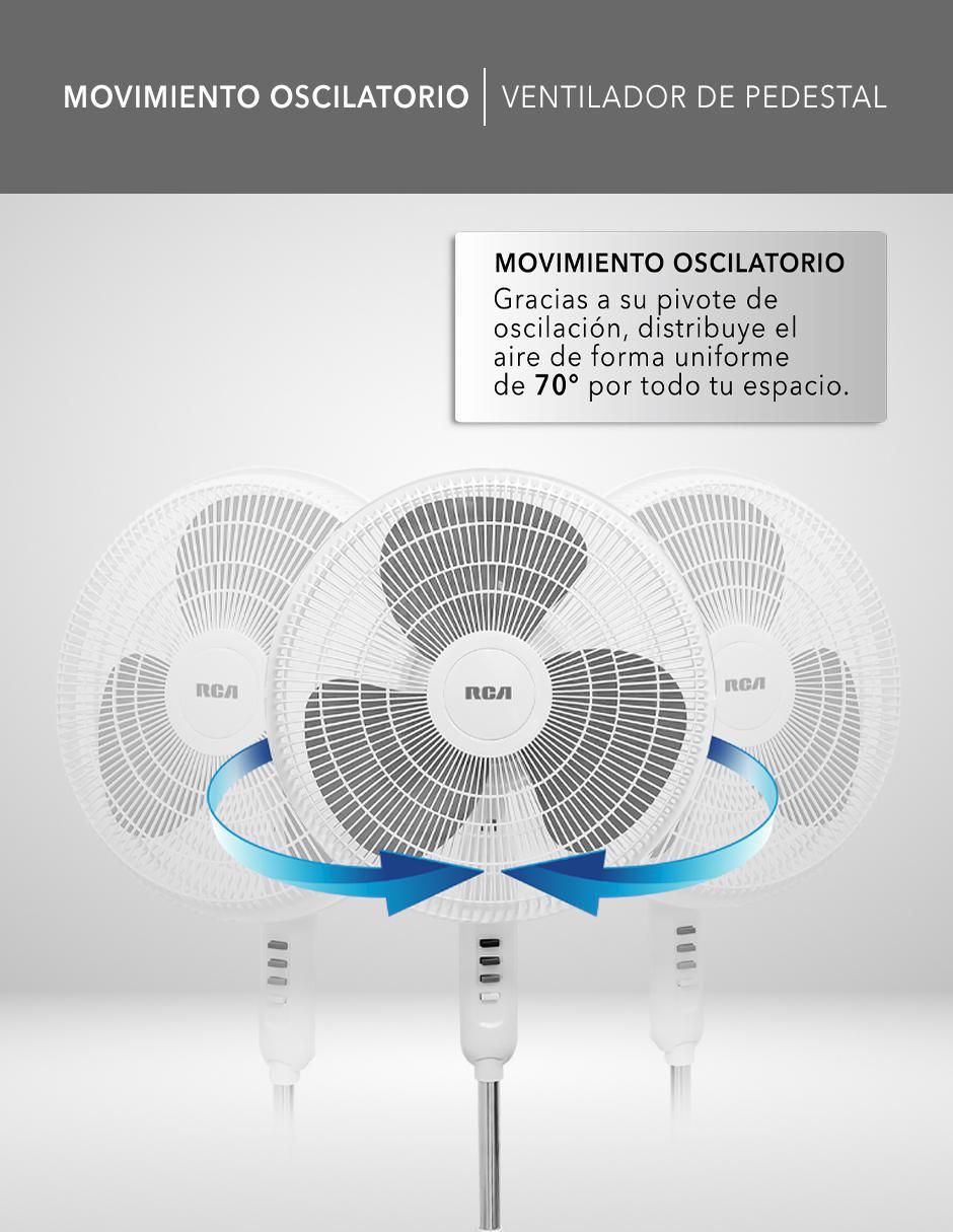 Ventilador de pedestal con control remoto 3 velocidades 6