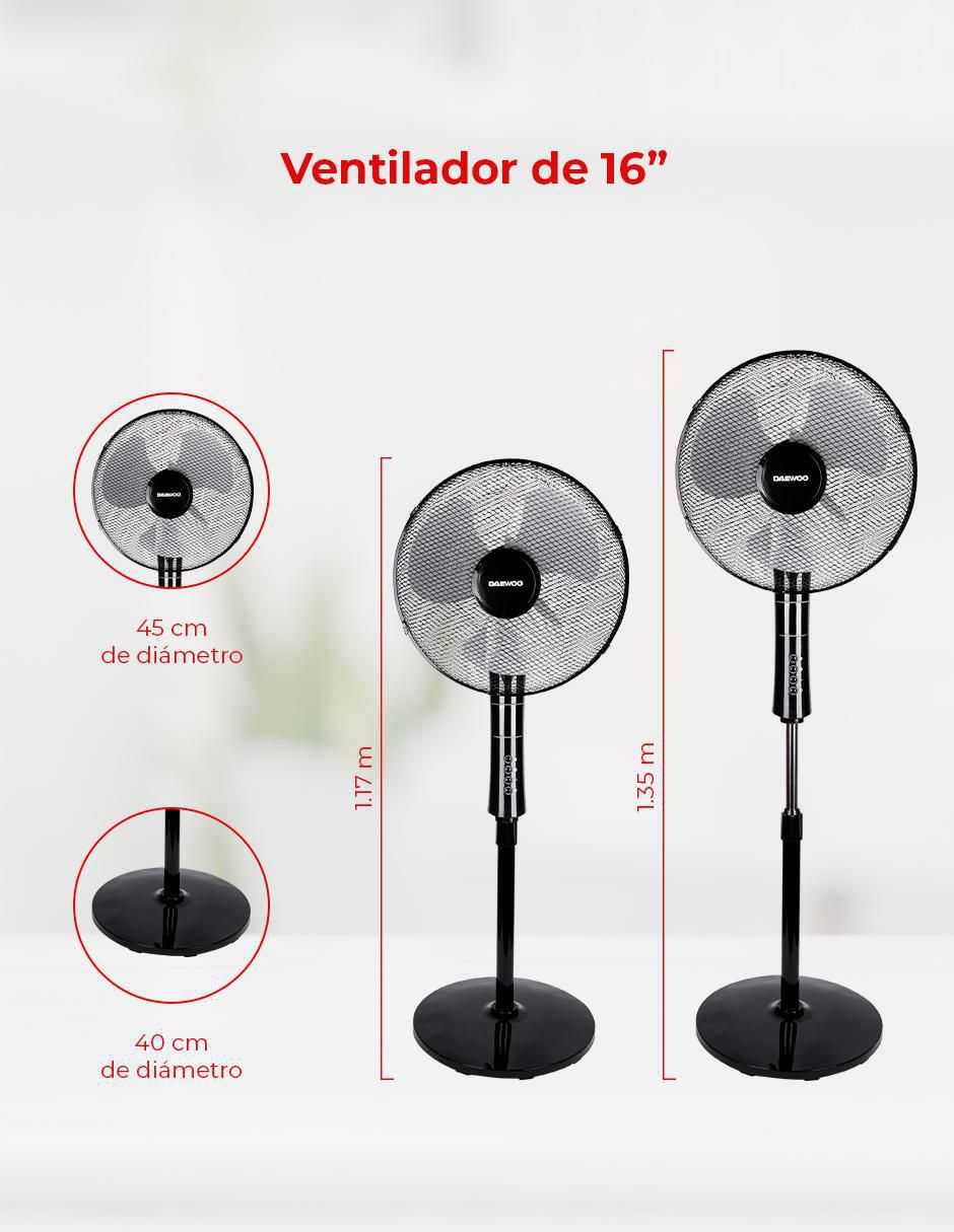 Ventilador de pedestal con control remoto 3 velocidades 7