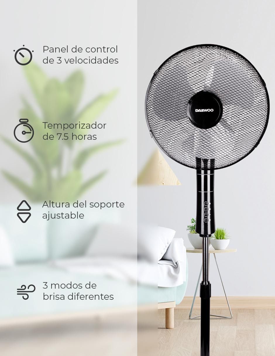 Ventilador de pedestal con control remoto 3 velocidades 5