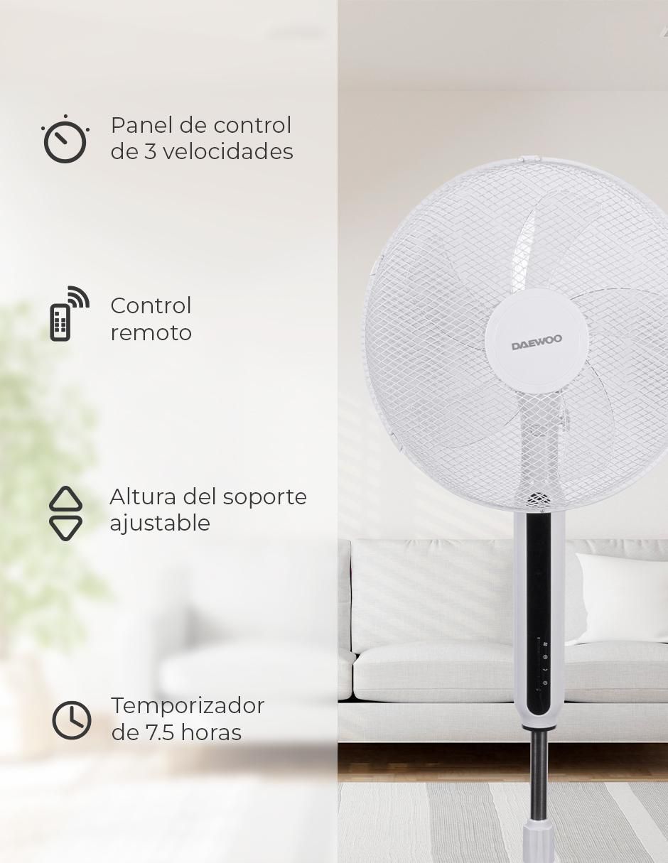 Ventilador de pedestal con control remoto 3 velocidades 5