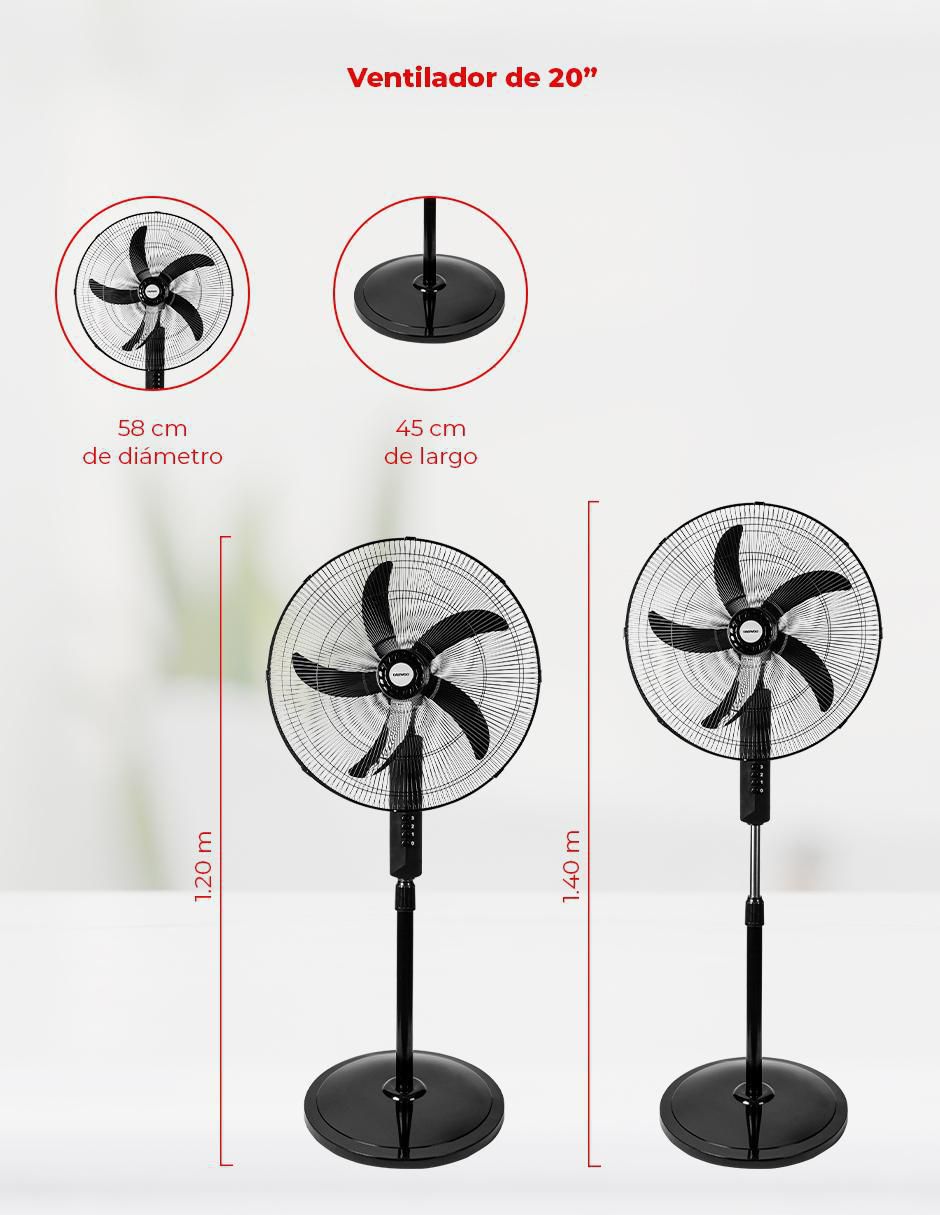 Ventilador de pedestal 3 velocidades 7