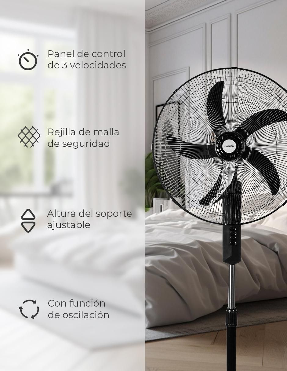 Ventilador de pedestal 3 velocidades 5
