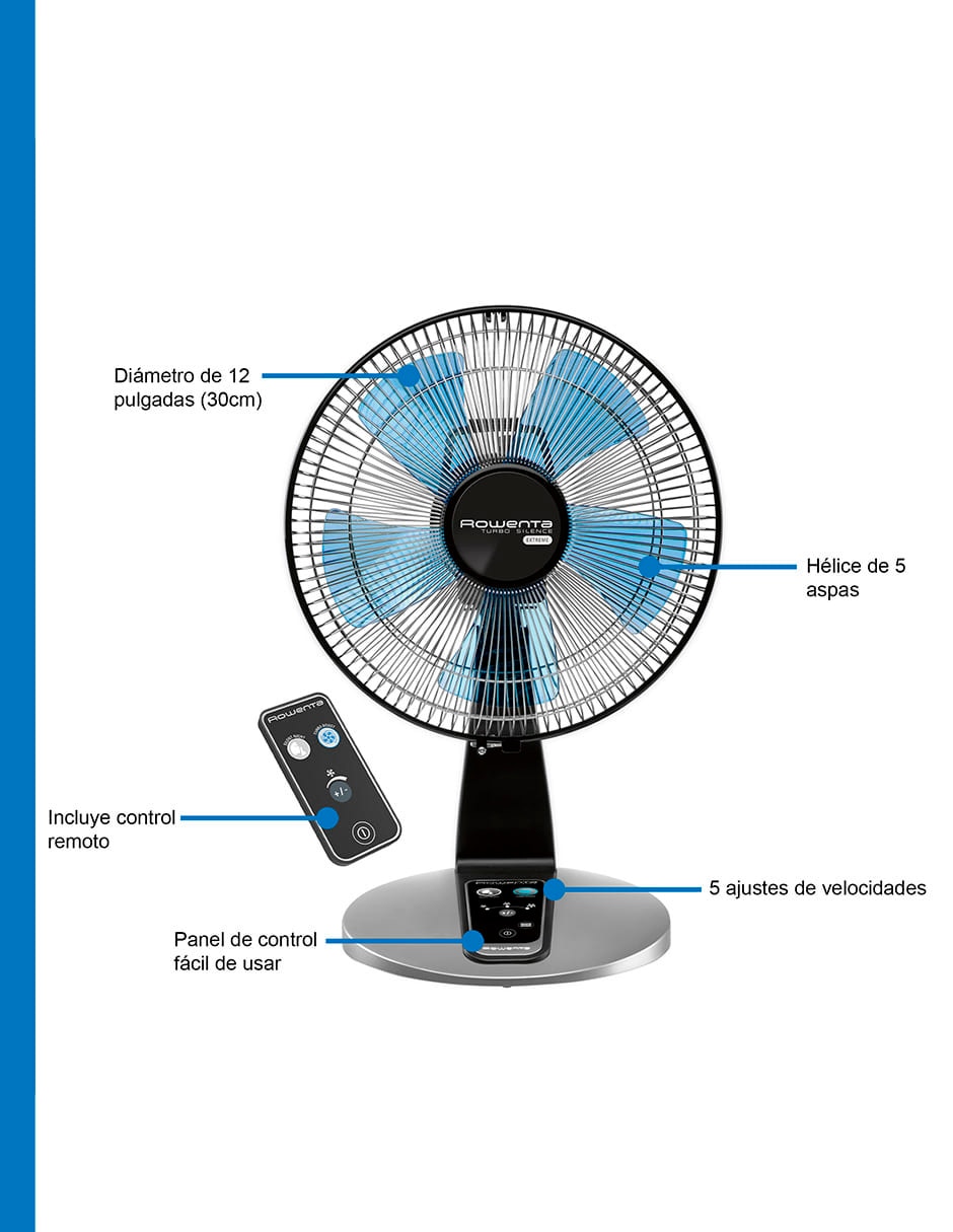 Ventilador de pedestal con control remoto 5 velocidades 7