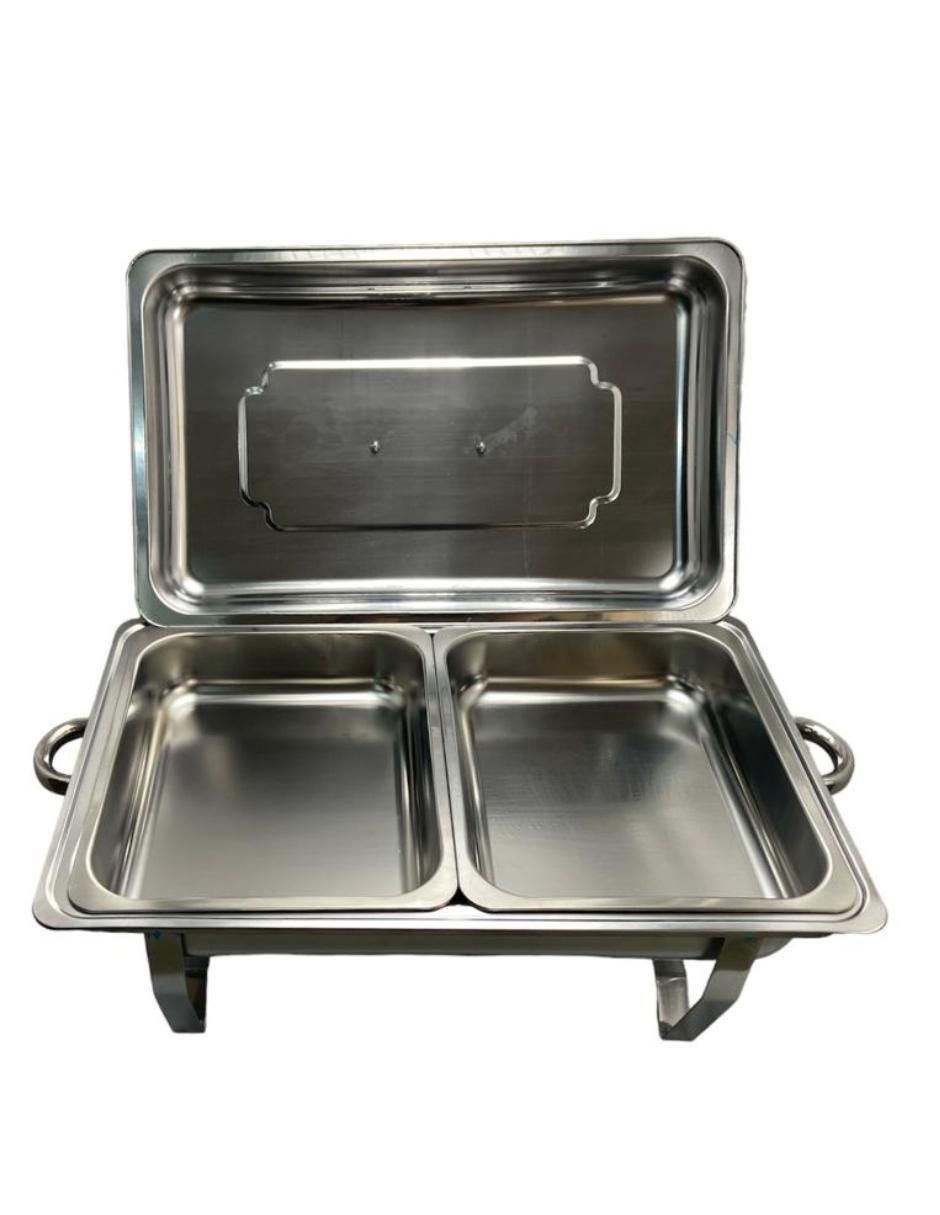 Chafer bufetera de acero inoxidable recangular 1/2 2 compartimentos Chafer bufetera de acero inoxidable recangular 1/2 2 compartimentos