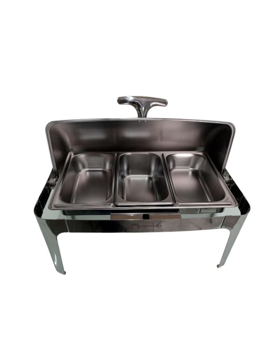 Chafer bufetera de acero inoxidable Hotelera 1/3 3 compartimento/compartimentos