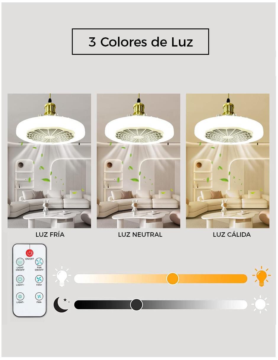 Ventilador de techo con control remoto 3 velocidades 3