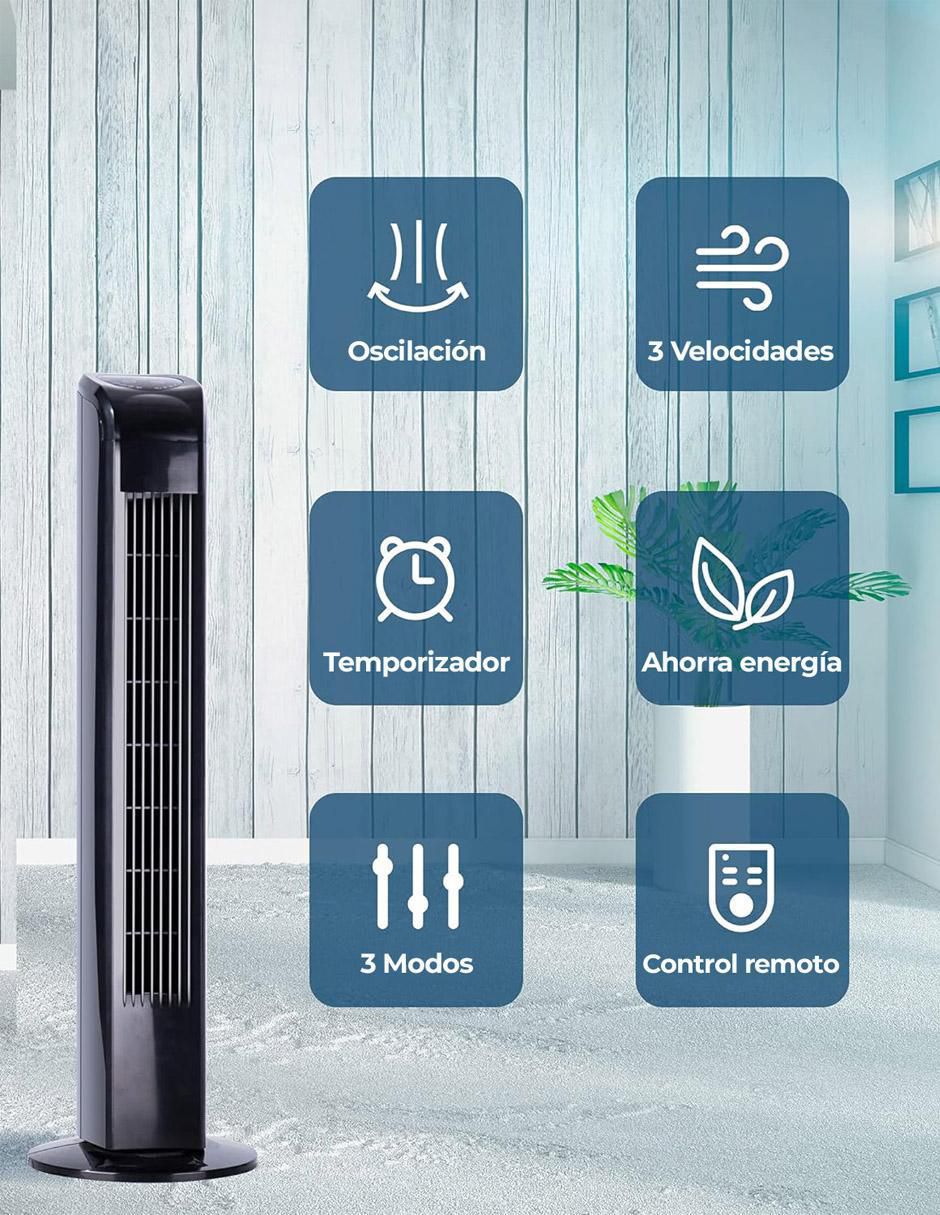 Ventilador de torre con control remoto 3 velocidades 3