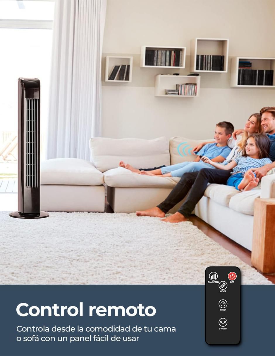 Ventilador de torre con control remoto 3 velocidades 4