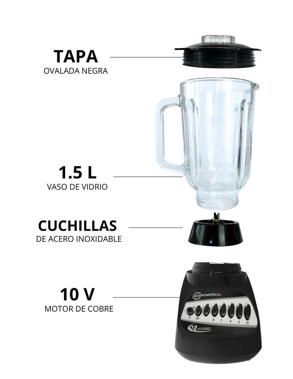 Licuadora ms hometech ht-103 10 "velocidad(es)"