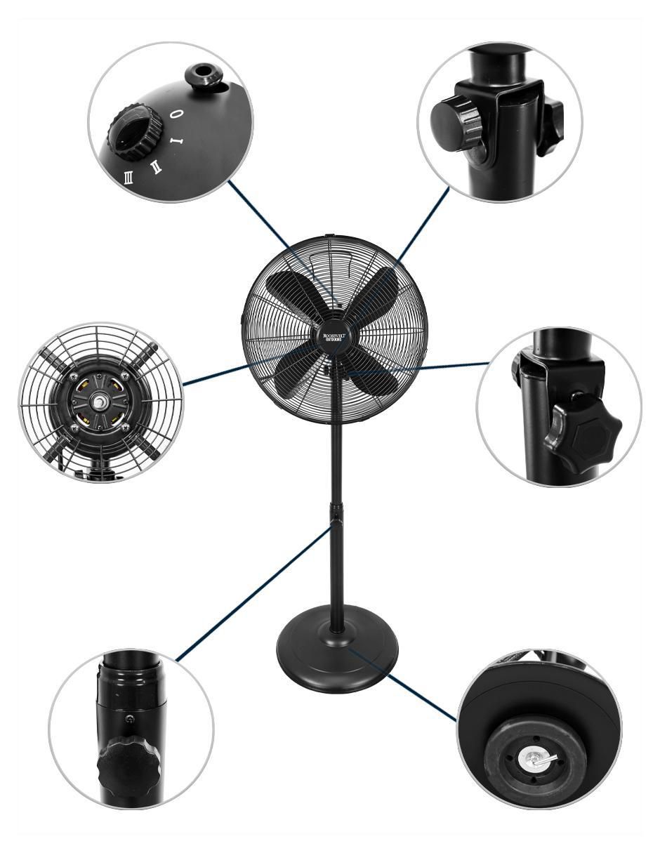 Ventilador de pedestal 3 velocidades 6