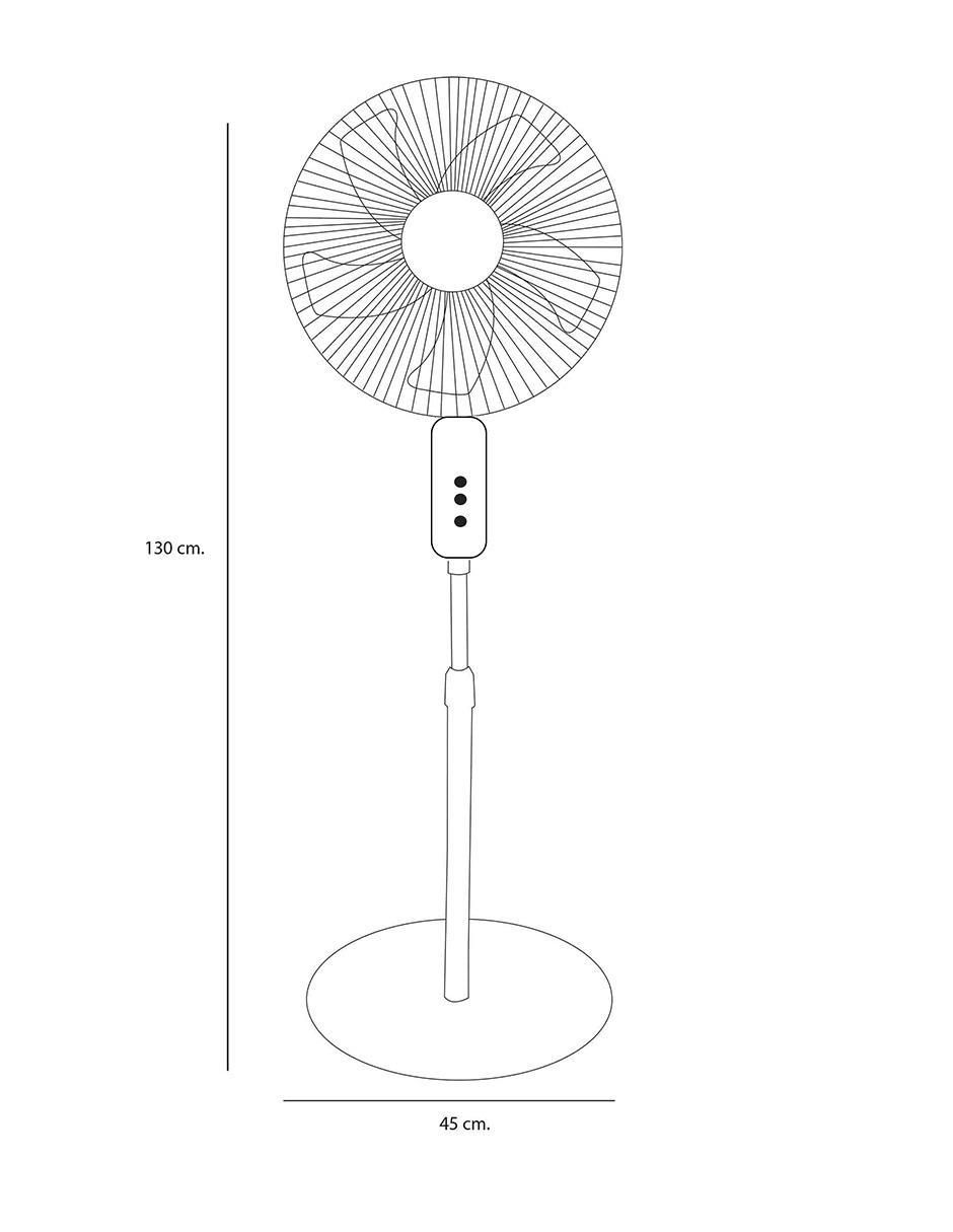 Ventilador de pedestal Dace con control remoto 3 velocidades 9