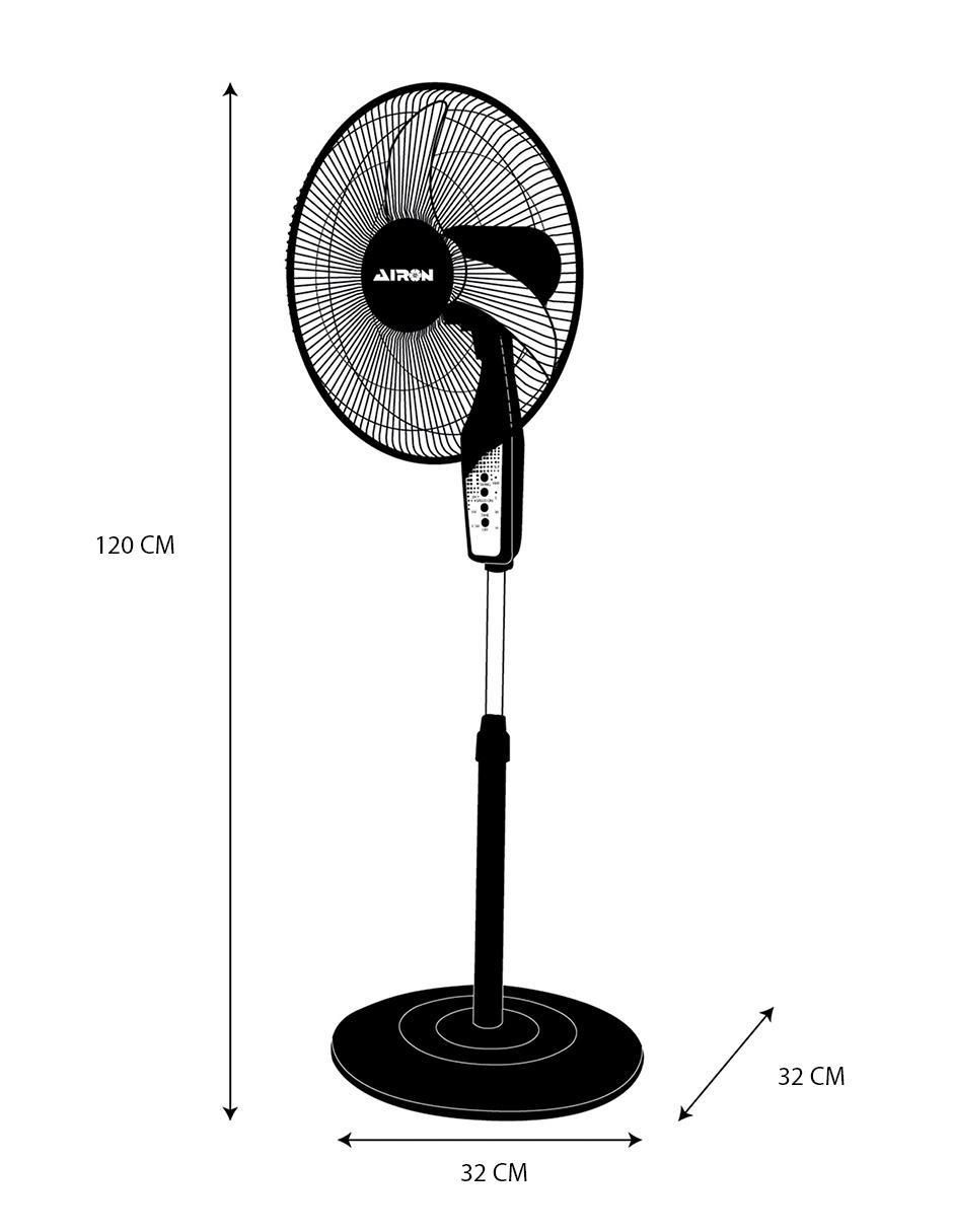 Ventilador de pedestal con control remoto 3 velocidades 9