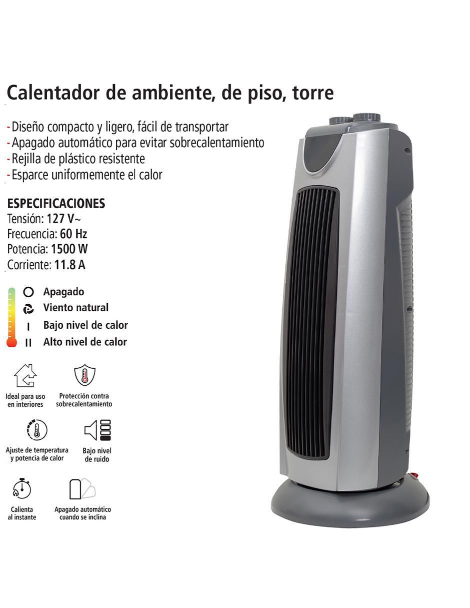 Calefactor torre eléctrico de 127 V 4