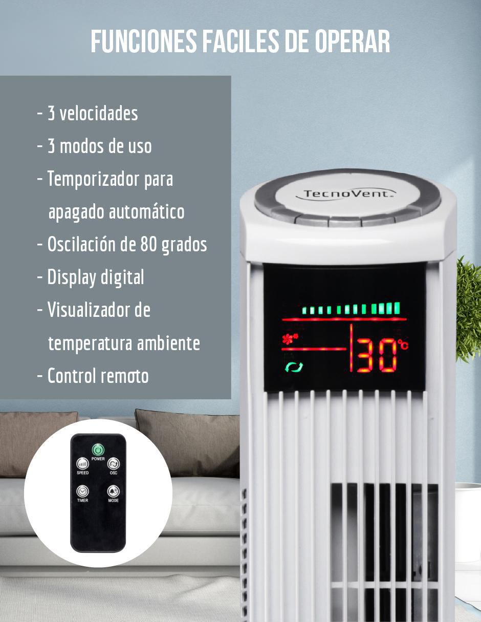 Ventilador de torre con control remoto 3 velocidades 9