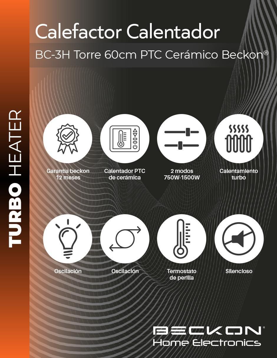 Calefactor torre cerámico eléctrico de 127 V 2