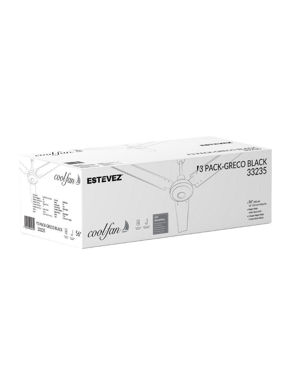 Set de ventilador de techo con control remoto 3 velocidades 4