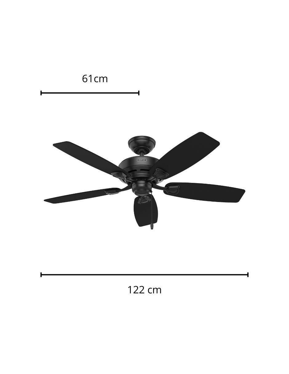 Ventilador de techo hunter "con control remoto" (si aplica) 3 "velocidades"