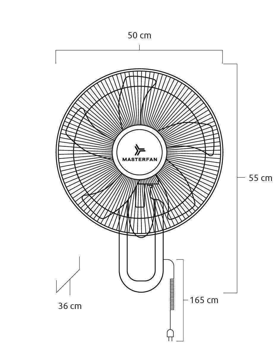 Ventilador de pared con control remoto 3 velocidades 5