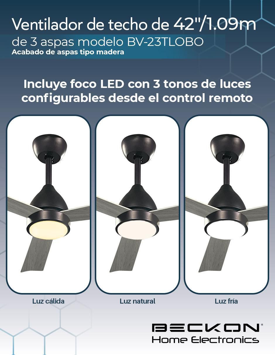 Ventilador de techo con control remoto 6 velocidades 3