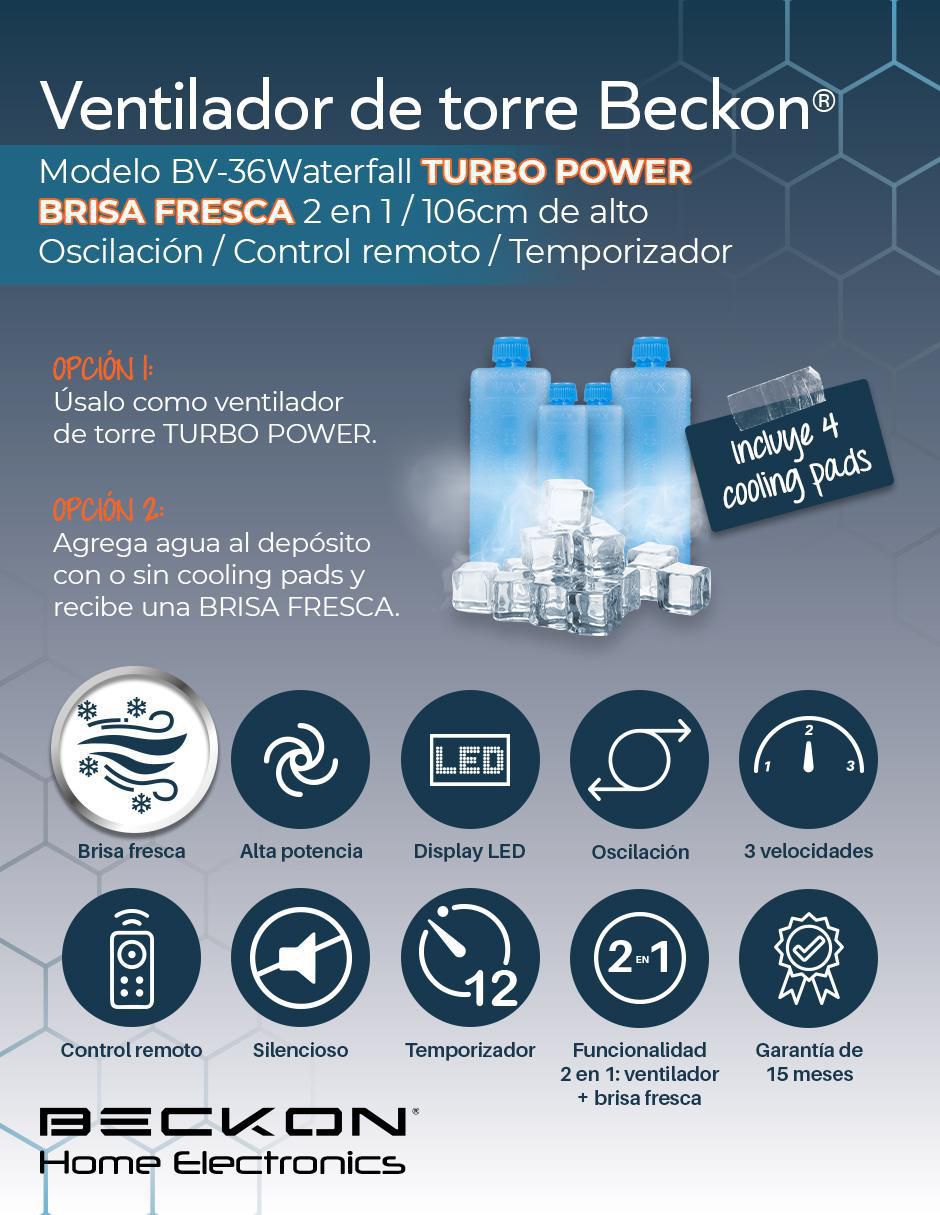 Ventilador de torre con control remoto 3 velocidades 2