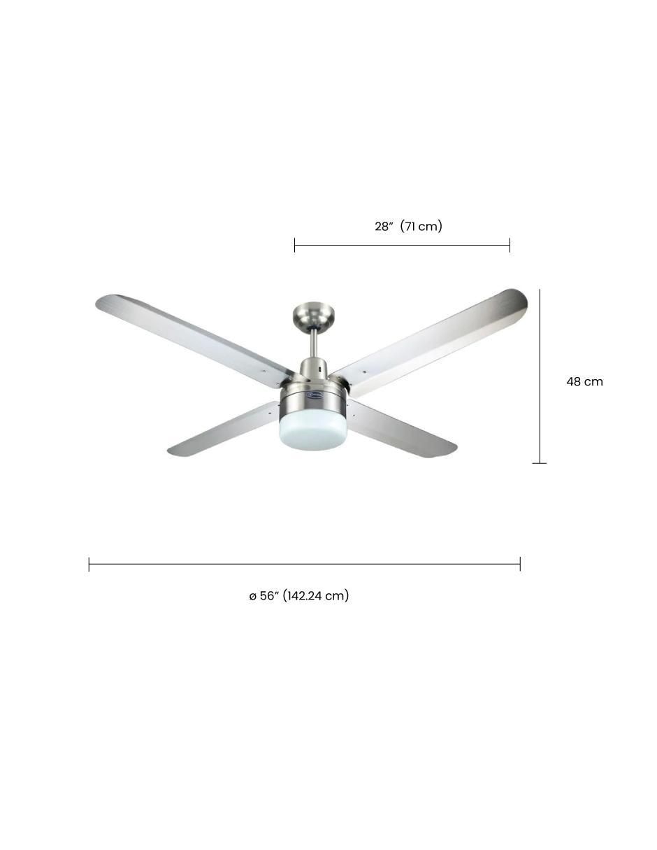 Ventilador de techo con control remoto 3 velocidades 4