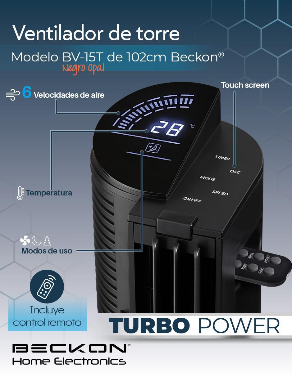 Ventilador de torre con control remoto 6 velocidades 2