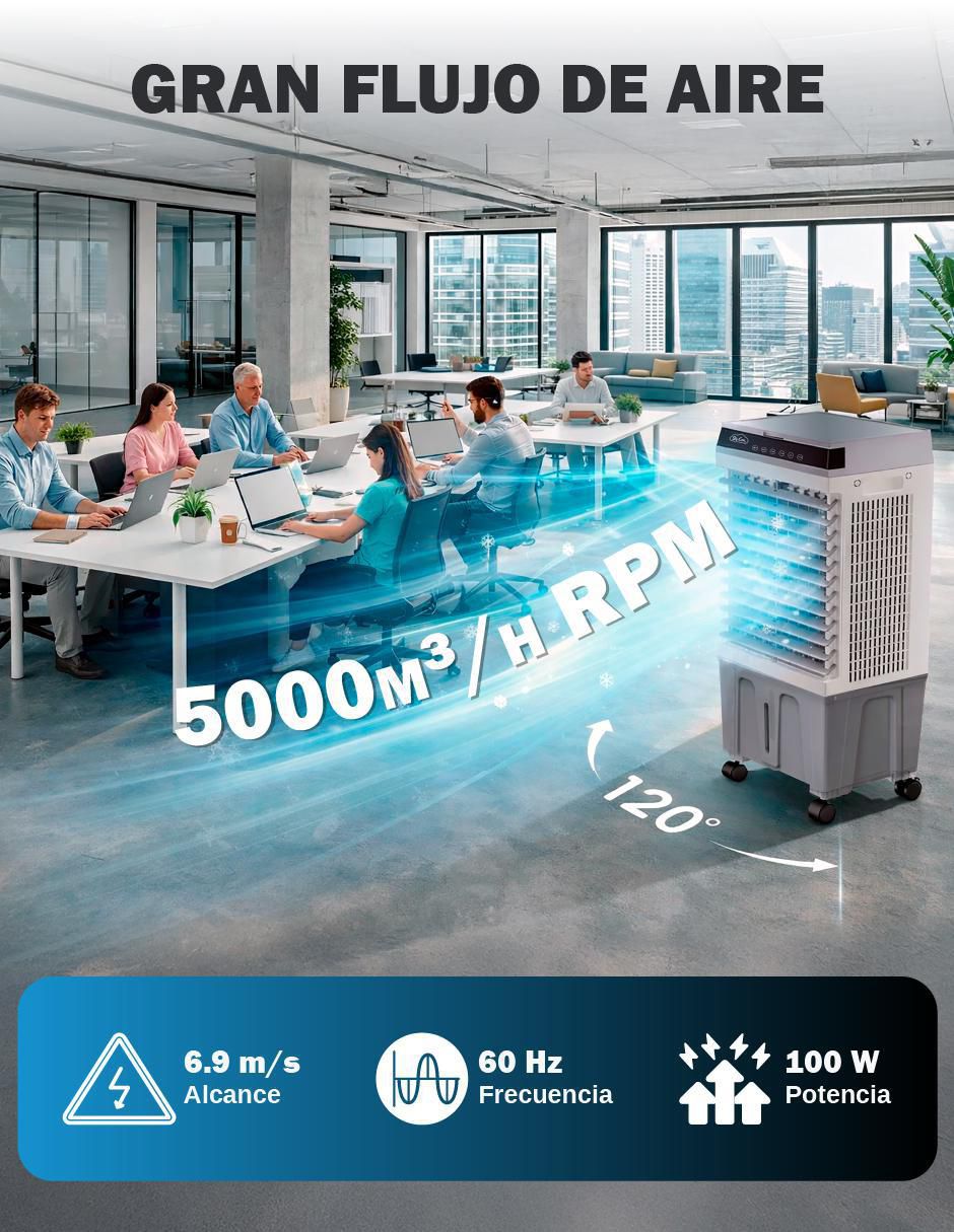 Aire acondicionado portátil Enfriador Evaporativo Frío 30 L 5